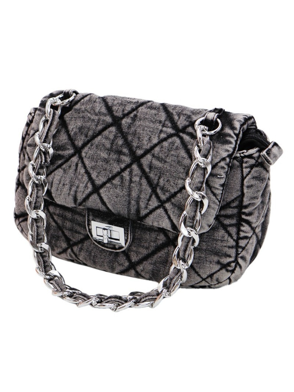 Y2K Washed Denim Shoulder Bag Streetwear Purse